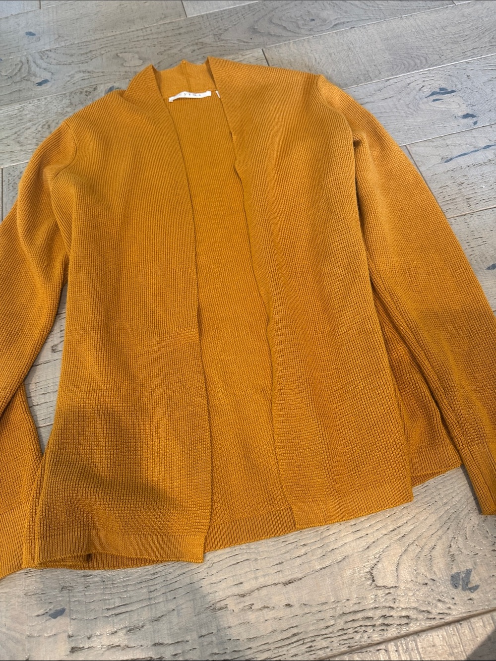Cyrus Open-Front Women's Sweater Cardigan in Mustard